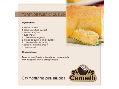 TORTA DE FUBÁ COM QUEIJO